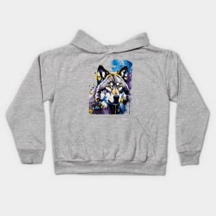 Ink Splatter Wolf Kids Hoodie